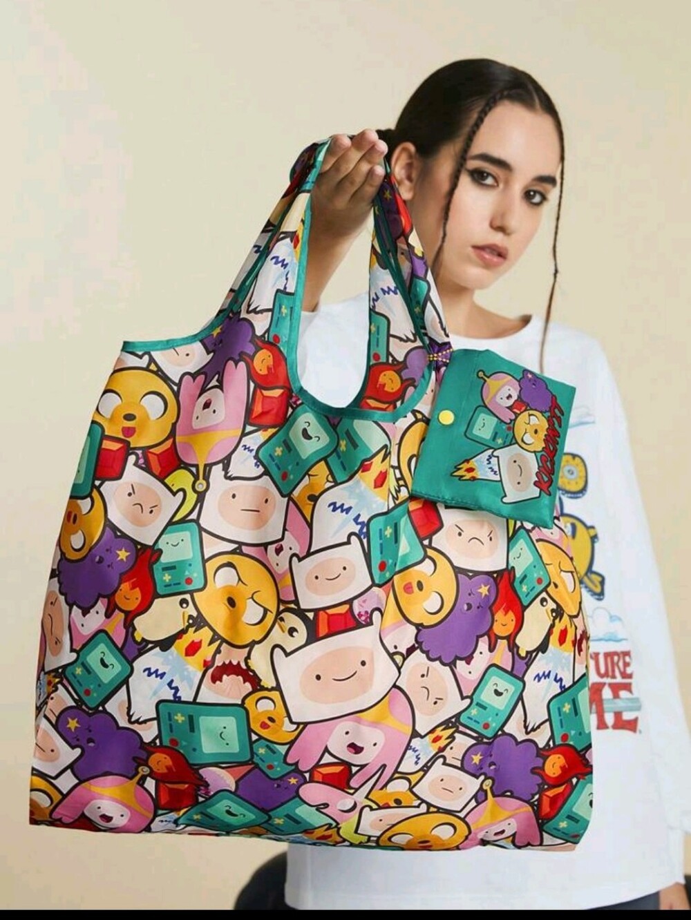 Cartoon Network Multicolor Adventure Time Character Tote